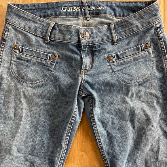 Vintage Guess Premium Jeans Womens 30 Bootcut Low Rise Grunge Y2K Faded Blue - Picture 2 of 10